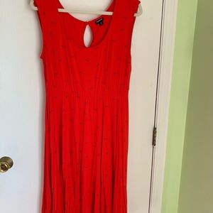 Torrid red dress with glasses print